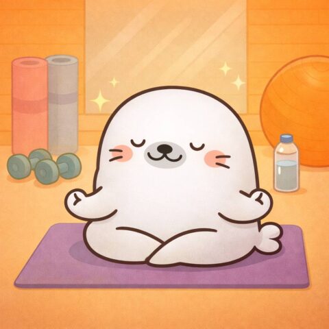 ヨガをするあざらし