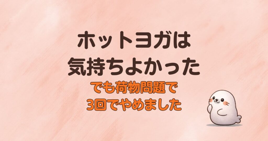 ホットヨガは気持ちよかった、でも荷物問題で3回でやめました