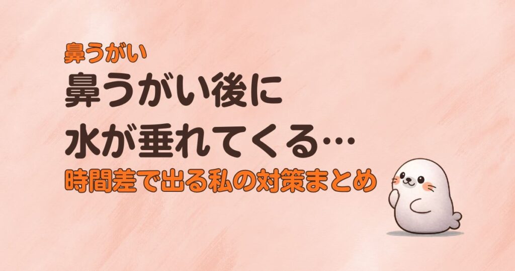 鼻うがい後に水が垂れてくる、時間差で出る私の対策まとめ