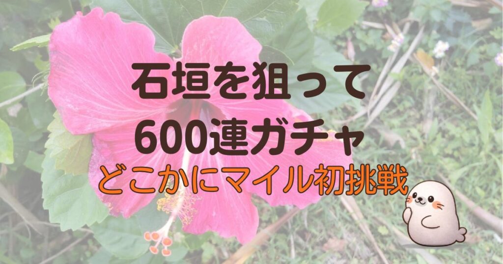 石垣を狙って600連ガチャ、どこかにマイル初挑戦